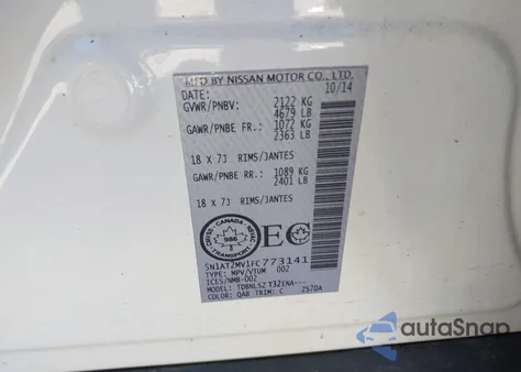 2015 Nissan Rogue S/Sl/Sv z USA, uszkodzony, nr VIN 5N1AT2MV1FC773141